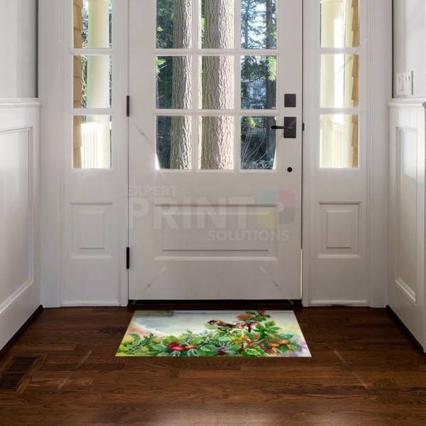 Little Sparrow on a Dog-Rose Bush Floor Sticker