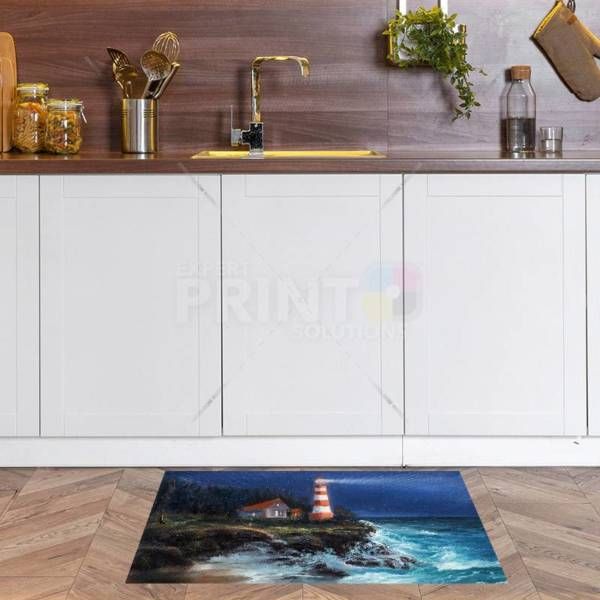 Lighthouse in a Stormy Night Floor Sticker