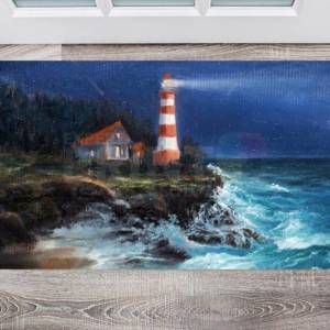 Lighthouse in a Stormy Night Floor Sticker