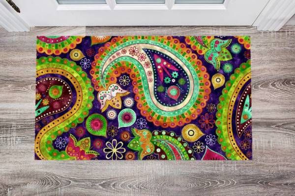 Beautiful Folk Ethnic Native Boho Paisley Design #2 Floor Sticker