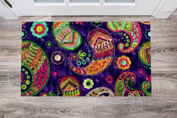 Beautiful Folk Ethnic Native Boho Paisley Design #3 Floor Sticker