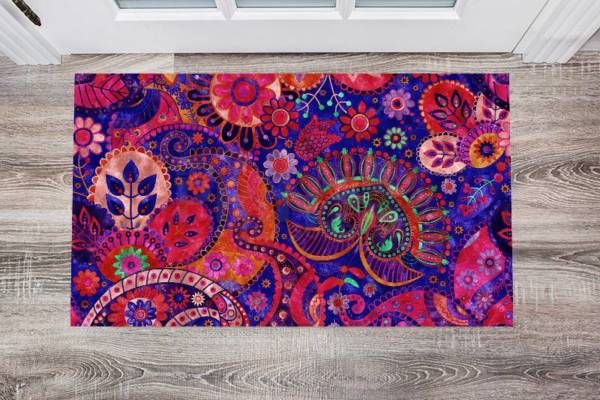 Beautiful Folk Ethnic Native Boho Paisley Design #5 Floor Sticker
