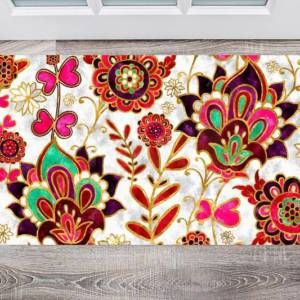 Beautiful Ethnic Native Boho Flower Design #2 Floor Sticker