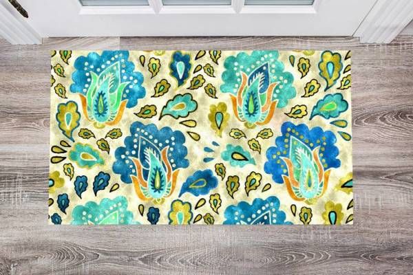 Beautiful Ethnic Native Boho Flower Design #3 Floor Sticker