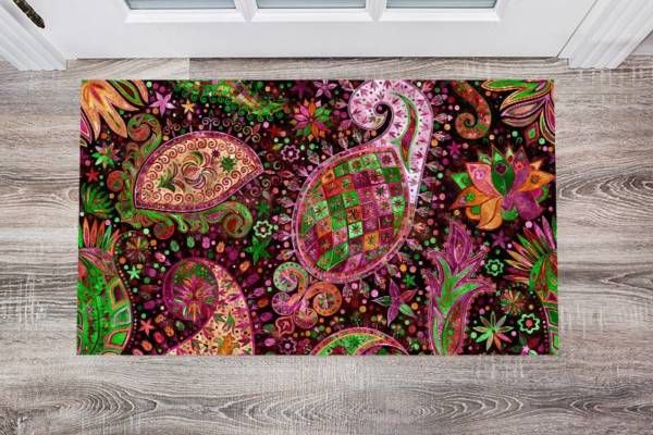 Beautiful Folk Ethnic Native Boho Paisley Design #8 Floor Sticker