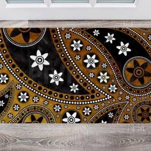 Beautiful Folk Ethnic Native Boho Paisley Design #12 Floor Sticker