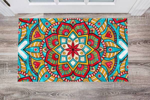 Beautiful Colorful Mandala Ethnic Bohemian Design Floor Sticker