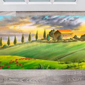 Rural Tuscany Landscape Floor Sticker