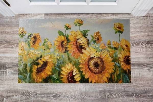 Beautiful Summer Sunflowers Floor Sticker