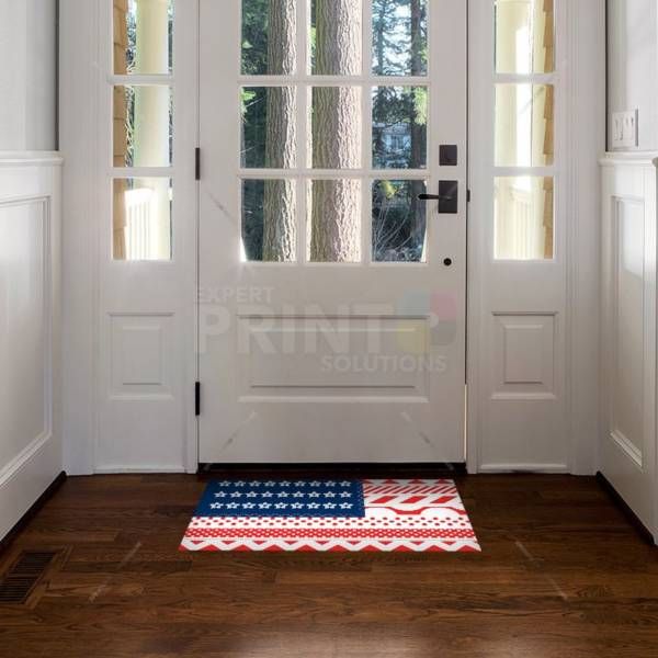 USA America Flag Patchwork Design Floor Sticker