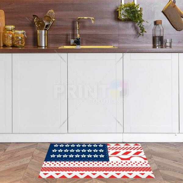 USA America Flag Patchwork Design Floor Sticker
