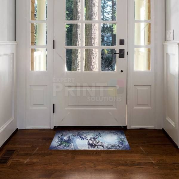Flower Deer Family Floor Sticker