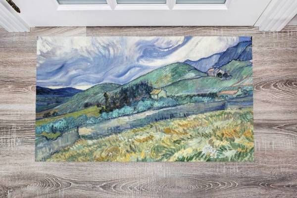 Landscape from Saint-Rémy by Vincent van Gogh Floor Sticker