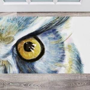 Beautiful Horned Owl Head Floor Sticker