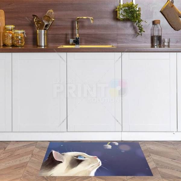 Kitten and Lily of the Valley Floor Sticker