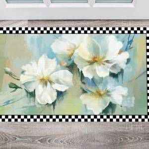 Delicate White Flowers Floor Sticker