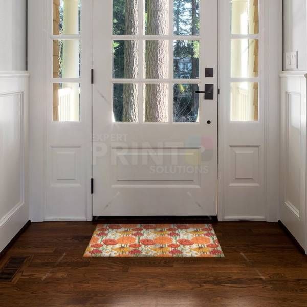 Rustic Flowers on Wood Pattern #8 Floor Sticker