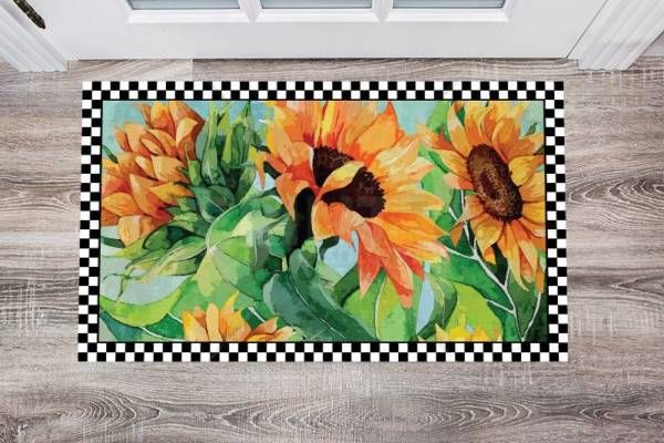 Beautiful Blooming Sunflowers Floor Sticker