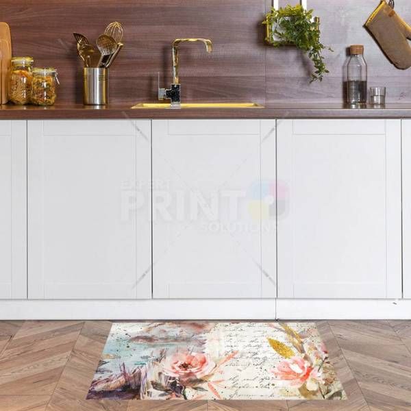 Victorian Vintage Riverbank and Flowers Floor Sticker