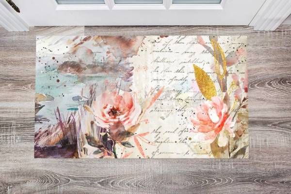 Victorian Vintage Riverbank and Flowers Floor Sticker