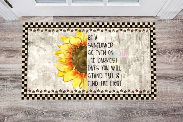 Rustic Sunflower Quote Floor Sticker