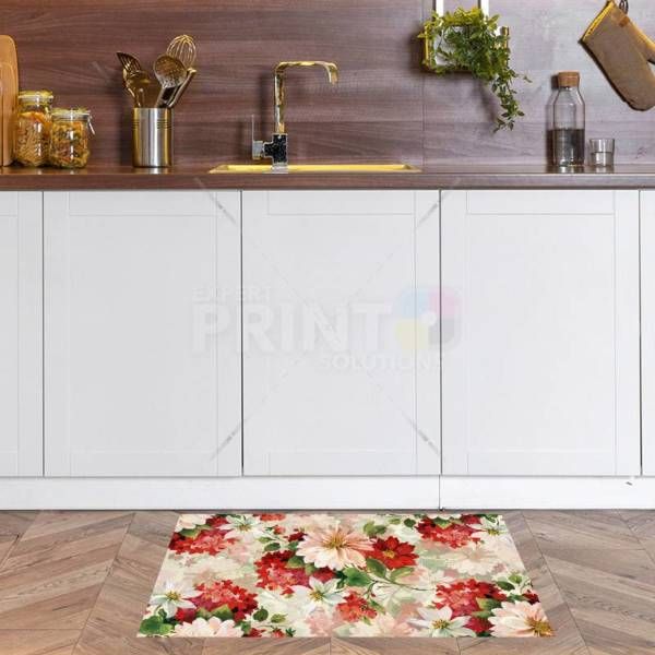 Red, Pink and White Victorian Flowers Floor Sticker