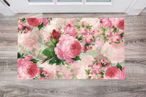 Pink Victorian Roses Floor Sticker
