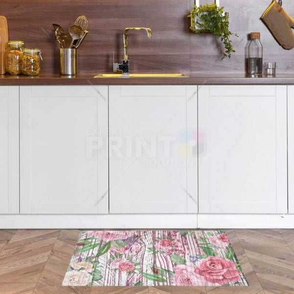 Flowers on Wood Pattern #2 Floor Sticker