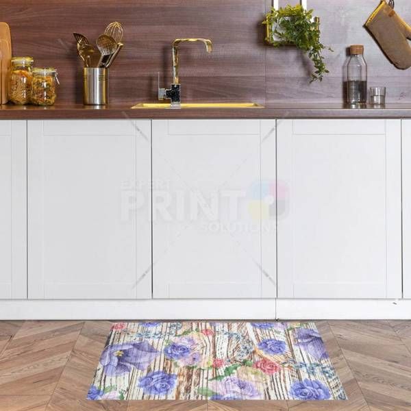 Flowers on Wood Pattern #3 Floor Sticker