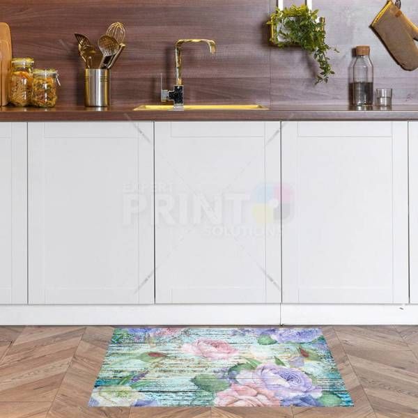 Flowers on Wood Pattern #5 Floor Sticker