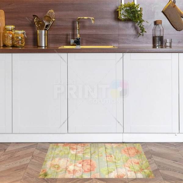 Flowers on Wood Pattern #7 Floor Sticker