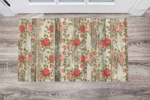 Flowers on Wood Pattern #8 Floor Sticker