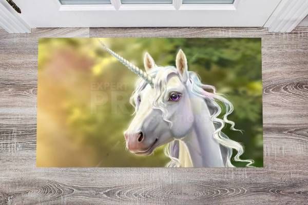 Adorable White Unicorn Floor Sticker