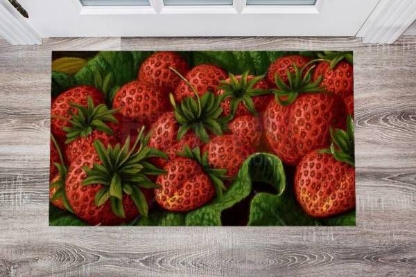 Red Juice Strawberries Floor Sticker