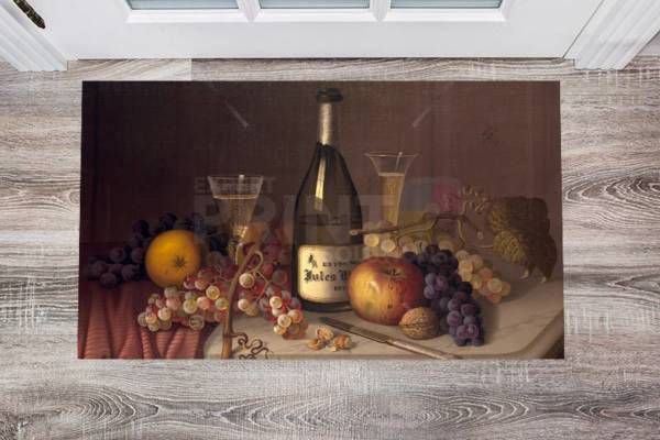 Still Life with Fruit and Champagne Floor Sticker