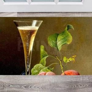 Still Life with Champagne Flute Floor Sticker