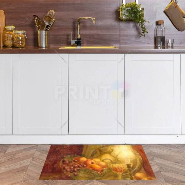 Still Life with Grapes, Wine and Roses Floor Sticker