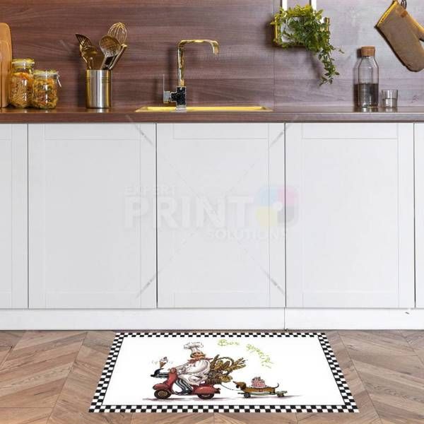 Cute French Chef with a Dachshund #2 Floor Sticker