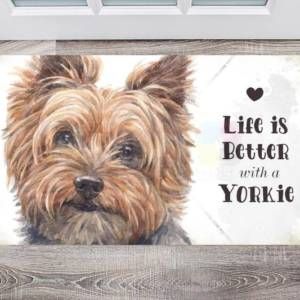 Life is Better with a Yorkie Floor Sticker