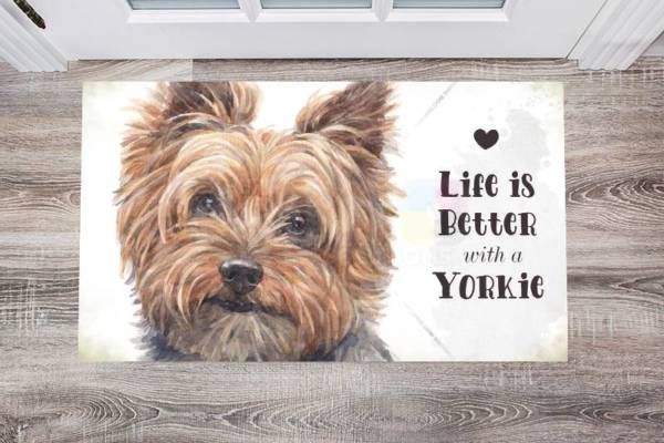 Life is Better with a Yorkie Floor Sticker