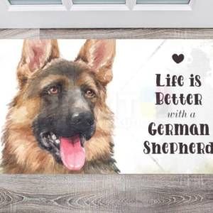 Life is Better with a German Shepherd Floor Sticker