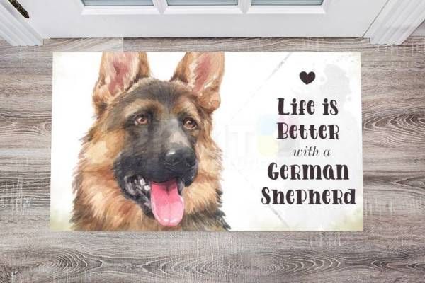 Life is Better with a German Shepherd Floor Sticker