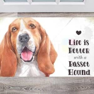 Life is Better with a Basset Hound Floor Sticker