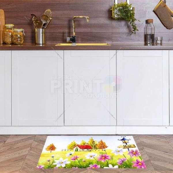 Little Adorable Flower Cottage Floor Sticker