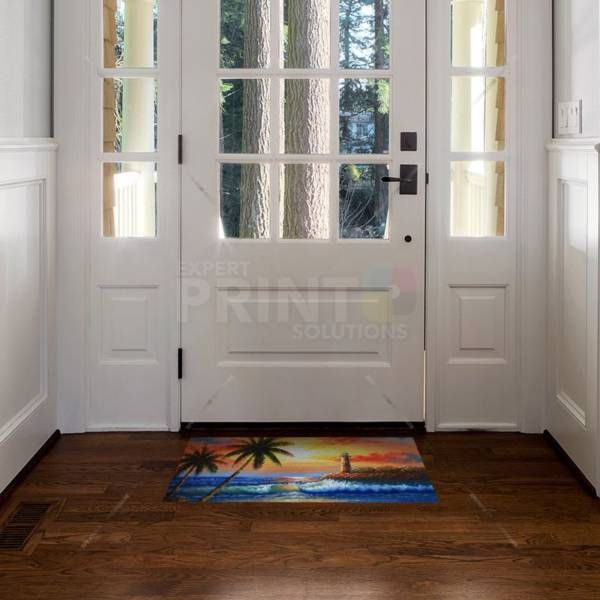 Beautiful Tropical Sunset and Lighthouse Floor Sticker