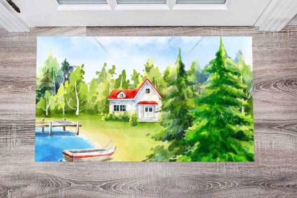 Little Cottage By the Lake #1 Floor Sticker
