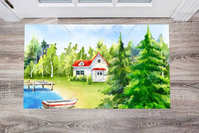 Little Cottage By the Lake #1 Floor Sticker