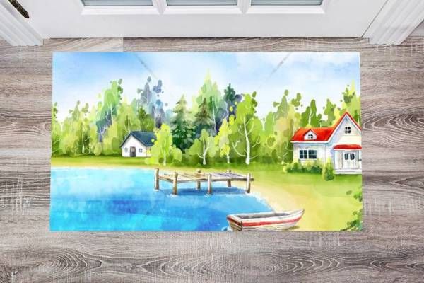 Little Cottage By the Lake #2 Floor Sticker
