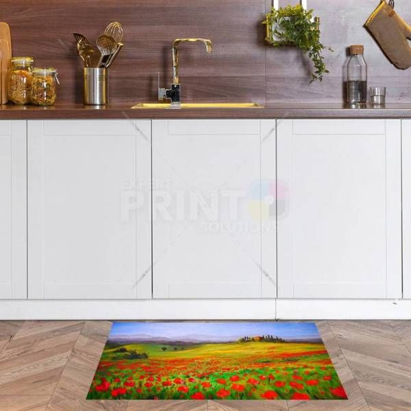 Tuscany Landscape with Poppies Floor Sticker