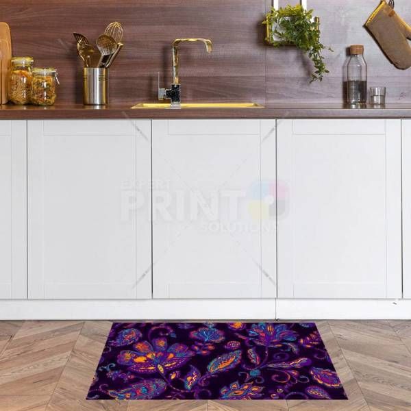Bohemian Folk Art Paisley and Tulips Pattern #1 Floor Sticker